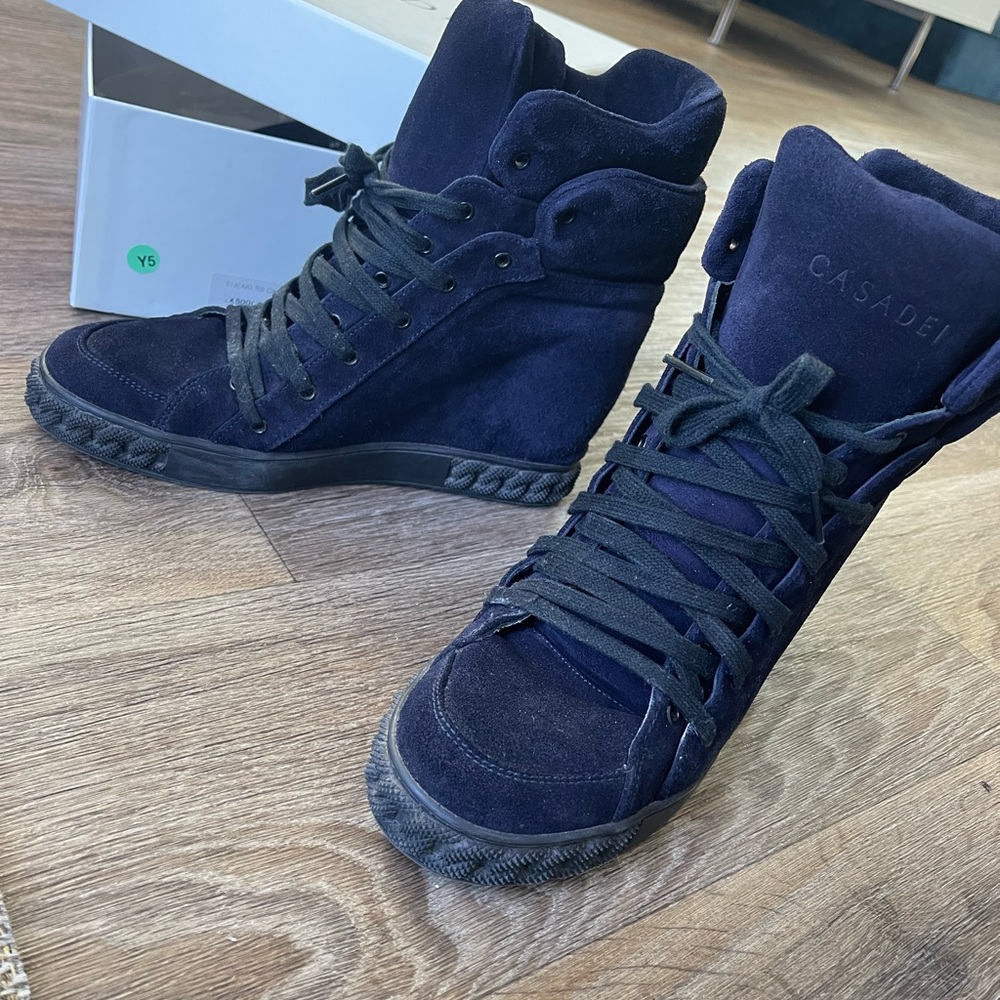 Casadei Blue Wedge Suede 39